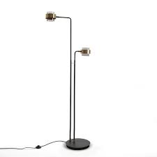 staande lamp met armen in glas en metaal botello zwart messing la redoute interieurs la redoute vloerlamp staande lampen lampen