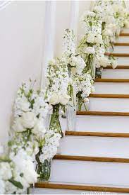 The curving stone stairs at the winery was a natural portrait backdrop, and adding the romantic greenery and flower arrangements turned it into a showpiece! 20 Best Staircases Wedding Decoration Ideas Deer Pearl Flowers