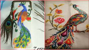 Model stitched one over two on 32 ct. Beautiful Peacock Cross Stitch Amazing Colors Combination Youtube