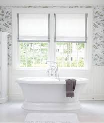 Create A Relaxed Look With Soft Roman Shades Small Bathroom Window Bathroom Window Curtains Bathroom Window Treatments