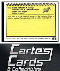 Steve Roadcap 1991 ProCards #3353 Huntington Cubs Manager Elkview WV