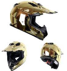 Nenki Chrome Golden Dirt Bike Motorcycle Helmet Ece Helmet Bike Motorcycle Helmets