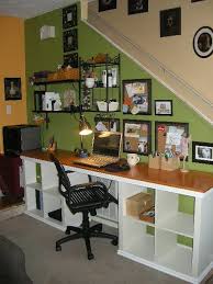 Ikea Expedit Desk Love The Green Wall Wood Work Surface The Black Accents Kallax Desk Kallax Ikea Home