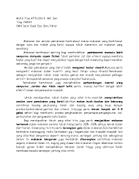 Ramai juga yang tidak menyedari akan peranan pengambilan makanan yang berkhasiat untuk memastikan kesihatan yang. Doc Kepentingan Makan Makanan Berkhasiat Sc Ø³ÙŠØ¯ Ø§ÙÙ‡Ù… Academia Edu