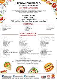 I dah muak makan sushi zanmai. 1utamashoppingcentre On Twitter 1 Utama S Opening Listing Of Essential Shops Services And F B S To Serve Communities As At 9 April 2020 Free Parking Till 14 April 2020 Grab And Go
