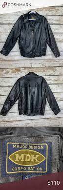 Sz Large Mdk Unisex Or Men S Black Leather Jacket Black Leather Jacket Leather Jacket Mens Black Leather