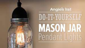 Diy Mason Jar Pendant Lights Youtube Jar Pendant Light Mason Jar Pendant Light Diy Mason Jar Lights