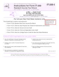 Fillable Online Tax Ny It 200 I Department Of Taxation And