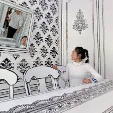 Black And White Cafe This Korean Cafe Looks Like A Black And White Illustration Trang Tri Trang Tri Nha Cửa Nha Cửa