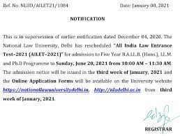 Check spelling or type a new query. No Surprises Ailet 2021 Postponed Will Now Happen On 20 June After Clat Legally India Career Intelligence For Lawyers Law Students