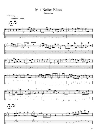 Mo' Better Blues - Live Tab - Saturnino | PaidTabs.com