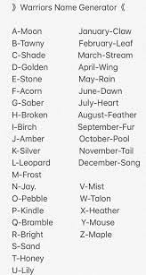Warriors Name Generator Catfacts Warrior Cat Memes Warrior Name Generator Warrior Names