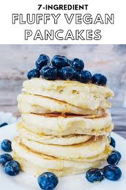 7 Ingredient Fluffy Vegan Pancakes Project Sunny Recipe Fluffy Vegan Pancakes Vegan Pancakes Food