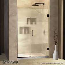 Unidoor Plus Half Frosted Glass Shower Door Frameless Hinged Shower Door Shower Doors Frameless Shower Doors
