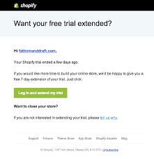 They worry that their trial might end before their websites have been completed. Free Trial Extension Retention Email Design From Shopify