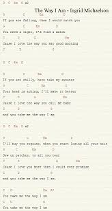 You Call Me Out Upon The Waters Lyrics And Chords The Way I Am On Ukulele By Ingrid Michaelson Ingrid Michaelson Guitar Chords For Songs Ukelele Songs