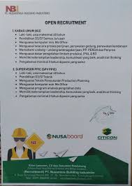 Dari bahasa inggris supervisor adalah supervise yang artinya (mengawasi, mengarahkan) jadi seorang supervisor harus dapat membuat dan merencanakan rencana kerja untuk pekerjaan sehari. Lowongan Kabag Umum Dan Supervisor Ppic Pt Nusantara Building Industries Agustus 2020 Dinnakerind Kabupaten Demak