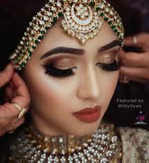 Golden Smokey Eyes Paired With A Dull Red Lip Bridal Makeup Ideas Bridal Look Inspiration G Latest Bridal Makeup Bridal Eye Makeup Indian Bride Makeup