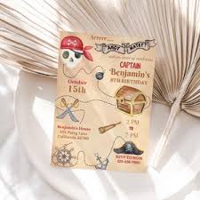 Buy Pirate Invitation, Pirate Birthday Invite, Pirate Party Invitation,  Vintage, Boy Pirate Invite, Ahoy Matey, Chalkboard, Skull Invite DIGITAL  Online in India