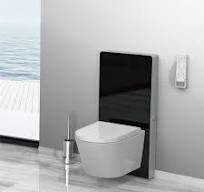 Wholesale Wall Hung Smart Toilet With Black Glass Cabinet ...