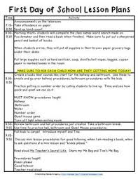 First Day Of School Lessons First Day Of School Activities School Lesson Plans School Lessons