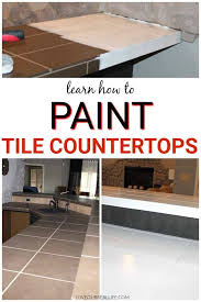 how to paint tile countertops / before