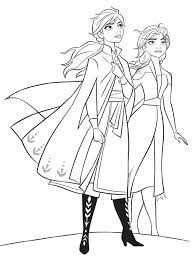 Anna and kristoff chased by wolves look! Frozen 2 Elsa And Anna Coloring Pages Youloveit Com