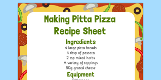 So you are craving for pizza…don't worry just need a pita bread and you can satisfy your craving of pizza. Making Pitta Pizza Recipe Eyfs Recipe Sheet Teacher Made