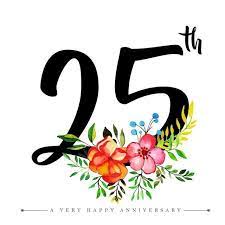 Watercolor Floral Happy Anniversary Number 25 Watercolor Color Floral Png And Vector With Transparent Background For Free Download Happy Anniversary Happy 25th Anniversary Birthday Logo