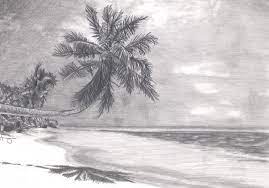 Gambar foto lukisan pemandangan alam gunung, desa, kampung, kota, bawah laut, hitam putih, crayon, pegunungan 23. Lukisan Pensil Pemandangan Tepi Pantai Cikimm Com
