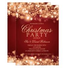 Red Gold Christmas Party Sparkling Lights Invitation Zazzle Com Gold Invitations Sweet Sixteen Parties Sparkling Lights