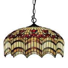 Stained glass ceiling lamp shades. Tiffany Ceiling Pendant Light On Chain Multi Coloured Glass Shade