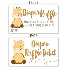 Each game features a vintage sweet pooh eating honey sitting next to his friend piglet holding a balloon frolic around the wood in white, green and gray color scheme. 50 Giraffe Diaper Raffle Tickets Gender Neutral Baby Shower Game Home Kitchen Invitations