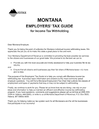 Montana Employers Tax Guide For Income Tax Withholding