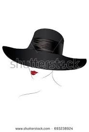 Sketch Female Face In Black Hat Red Lips Isolated On White Background Art Creative Vector Illustration Girl With Hat Minimalist Women Woman Face