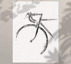 Bicycle Art Sketch Painting Minimalist Bike Fine Art Print Etsy In 2020 Bicycle Art Bicycle Drawing Bike Drawing