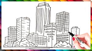 How To Draw A City Step By Step City Drawing Easy City Drawing Easy Drawings Super Easy Drawings