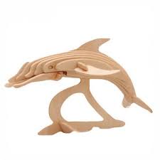 3d Wooden Puzzle Dolphin Wooden Puzzles 3d Puzzle Model Wood Toys