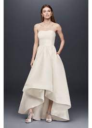 Collection, possible delivery and postage available. Mikado High Low Wedding Dress David S Bridal