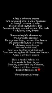 I want to be the first person to wish you a great day ahead. A Lady Is Only In My Dreams She Comes And Brings A English Love