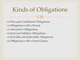 In a simple example of a conjunctive obligation, party a could agree to oil party b's deck, wax party b's car, and wash party b's windows. Pn C