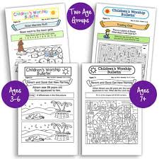 Each template has five sections to fill out: Children S Worship Bulletins Illustrated Activity Sheets Ministry To Children