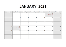 This printable february 2021 calendar features holidays in blue and large, bold font. Printable 2021 Pdf Calendar Templates Calendarlabs