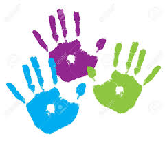 Print coloring pages online or download for free. Three Kids Handprints In Bright Colors Royalty Free Cliparts Vectors And Stock Illustration Image 2051295