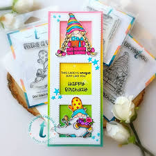 As much as we love to craft with stamps, it's just a given fact that buying all of those adorable stamps we see at the looking for more discussions about card making? Birthday Gnomes Card With Trinity Stamps Maria Russell Designs Gnome Card Birthday Gnomes Gnome Birthday Cards