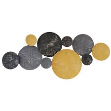 Je veux faire rapidement 3 devis peinture aux professionnels de ma région pas cher ici deco peinture jaune et gris. Decoration Murale Metal Cercles Noir Gris Et Jaune