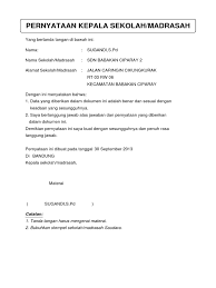 Apabila dikemudian hari ditemukan bahwa data/dokumen yang saya sampaikan tidak benar dan/atau ada pemalsuan, maka seluruh keputusan yang telah ditetapkan berdasarkan berkas tersebut batal. Surat Pernyataan Kepala Sekolah