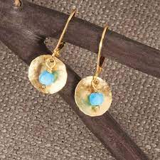 Maybe you would like to learn more about one of these? Hammered Gold Turquoise Earrings Olive Cocoa