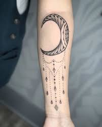 Small crescent moon with star tattoos for ankle. 37 Enchanting Moon Tattoo Designs And What They Mean