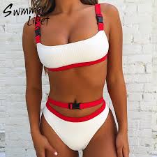 Drapé, bague dorée sur les bretelles de bonnets. Maillot De Bain Sport Bandeau Avec Ceinture Push Up Culotte Taille Haute Micro Bikini Style Bresilien Pour Baigneurs Modele Nouveau Maillots De Bain Femmes Aliexpress